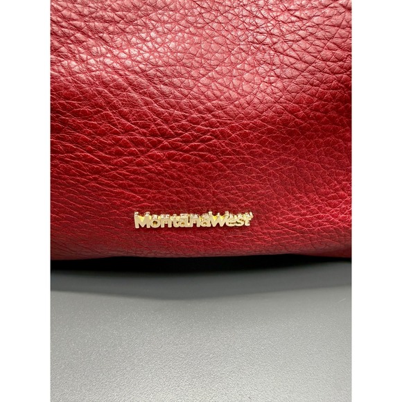 Wrangler Montana West Red Faux Leather Tote Bag Purse Handbag with Pouch - Picture 2 of 13